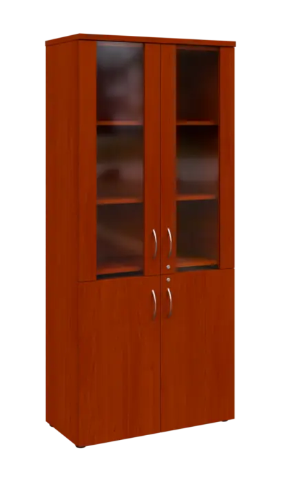 LE - 00 skříň lékařská prosklená, korpus třešeň šumavská, dvířka třešeň šumavská